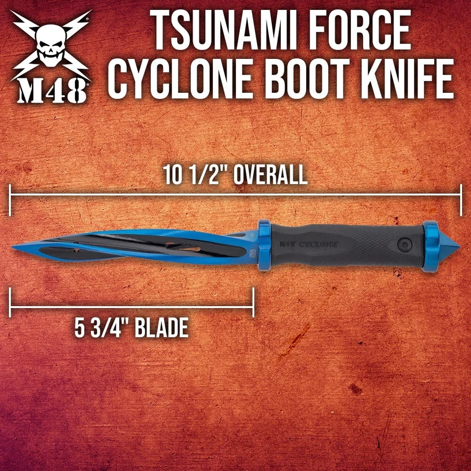 M48 Tsunami Force Cyclone Boot Knife | Vortec Belt Sheath | 10 1/2" Overall - Image 2 of 4