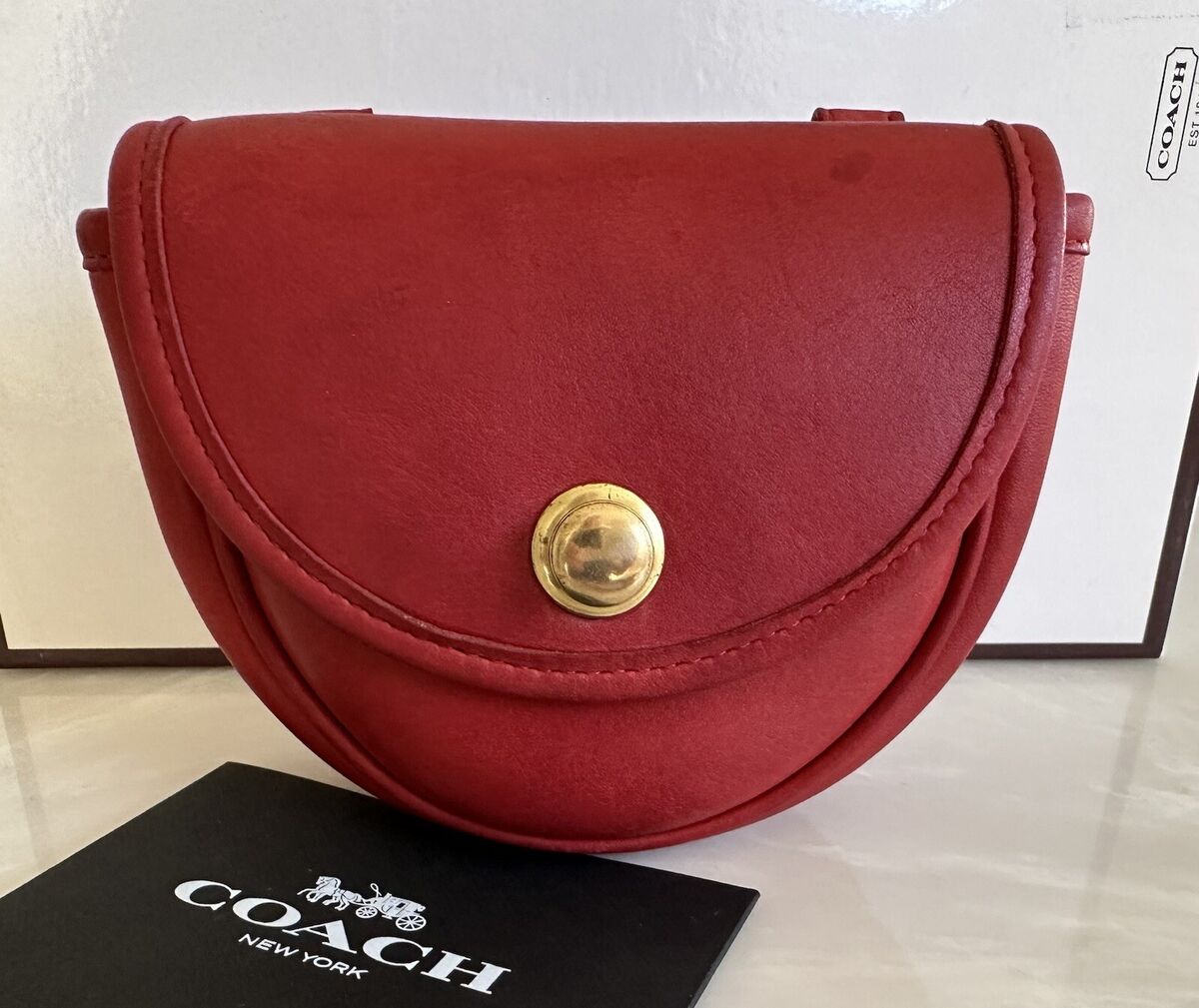 COACH VINTAGE SMALL RED MINI BELT BAG 9826 USA 1990'S | eBay COACH VINTAGE SMALL RED MINI BELT BAG 9826 USA 1990'S | eBay