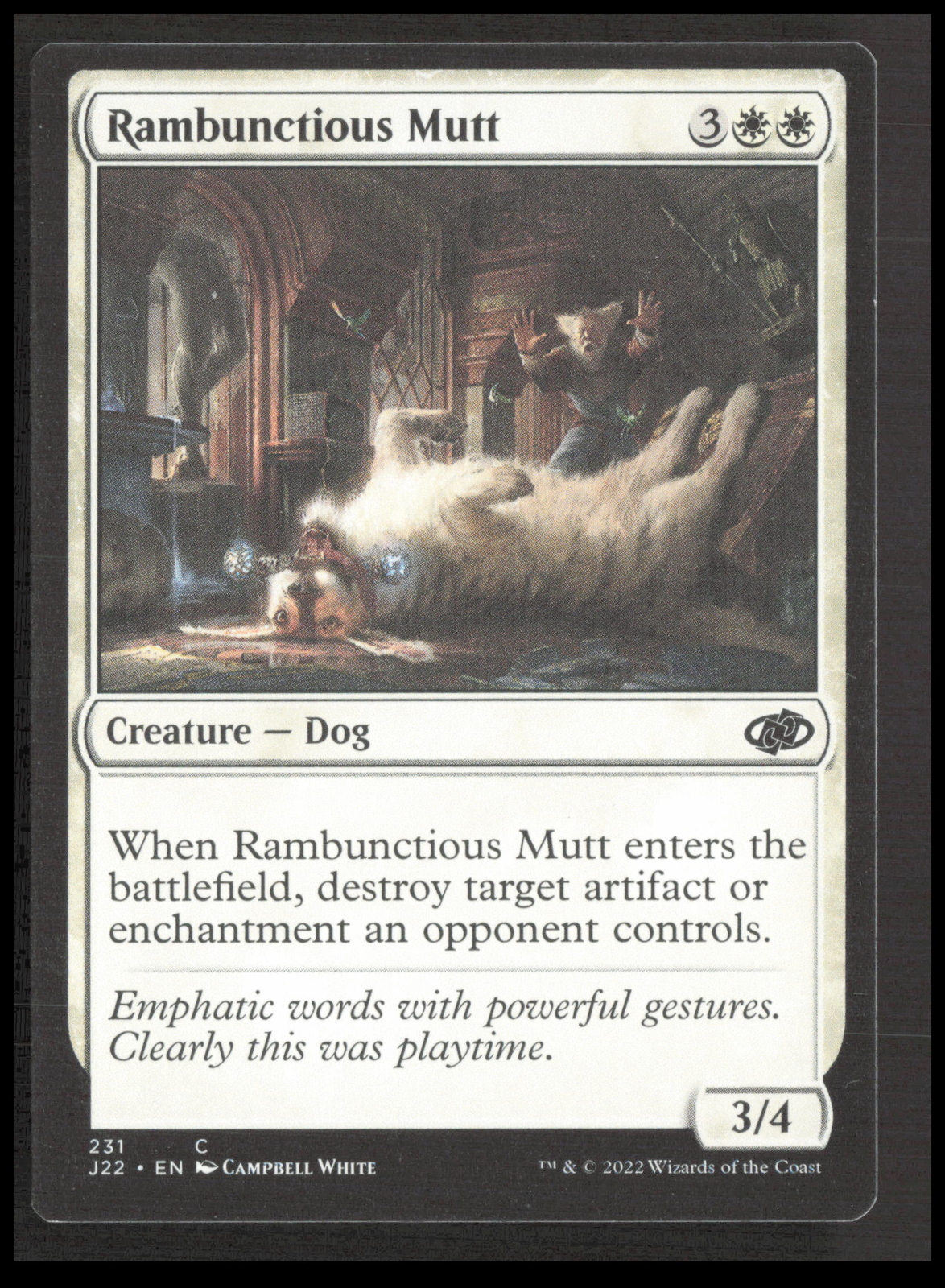 MTG Rambunctious Mutt 231 Common Jumpstart 2022 Card CB-1-3-A-36
