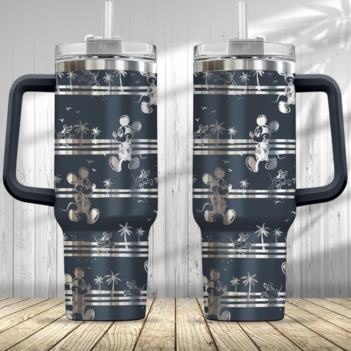 Mickey Mouse At Hawaii Laser Engraved Stainless Steel Tumbler 40 Oz