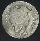 1912-P 10C Barber Dime 90% Silver 21lct0525