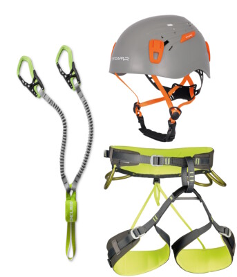 Edelrid Klettersteigset Cable Kit 6.0 + Gurt Energy + Helm Titan grey  48-56cm