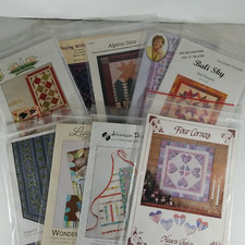 9 Patterns Quilt Wall Hangings Table runner Pillow Apron Wallet Lot Bundle