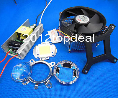 100W 100Watt High Power White LED Light + Heatsink Cooler+100W LED Driver+LENS
