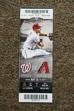 DIAMONDBACKS VS NATIONALS 5/13/2015 FULL TICKET ~ MICHAEL TAYLOR (GRAND SLAM HR)