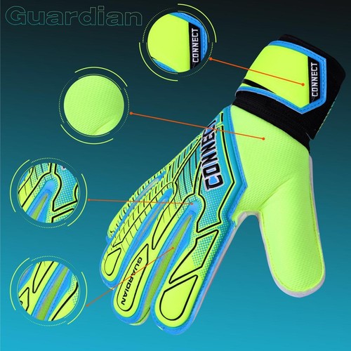 Connect Guardian Flat Fingers Football Goalkeeper Gloves Size 3,4,5,6,7