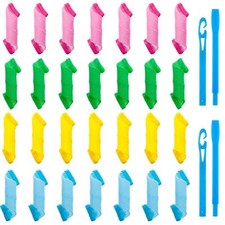 28 Pieces Heatless Curlers No Heat Spiral Curls Hair Curlers Styling Kit