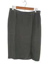 Armani Collezioni Skirt Size 12 Dark Gray Career Office Silk Blend Classic NEW