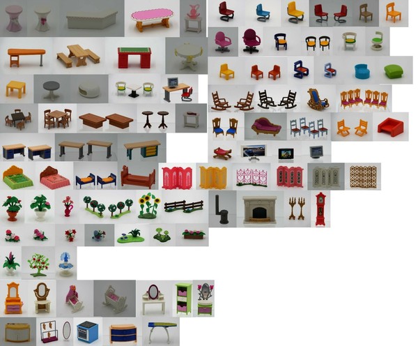 PLAYMOBIL- Muebles Salón Comedor Oficina.Silla Boda Cama-Selección: