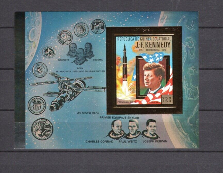 Equatorial Guinea  never hinged imperf stamp sheet - JFK - Kennedy - SPACE