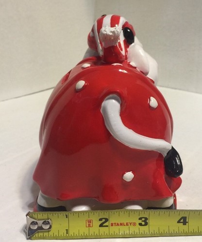 New Sweet Dreams Piggybank Girl Cash COW With Red & White Stocking Cap-5" Tall - Picture 8 of 12
