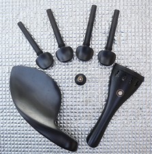 5 Sets 4/4 Violin Accessories Kits Tailpiece Chinrest Pegs End pin Ebony wood