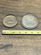 Magnifying Glass Paperweight Clear Round Domed Vintage Desktop Lot Set of 2