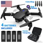 Drone 2026 4K HD Dual Camera WiFi FPV RC Foldable Quadcopter + 4 Batteries