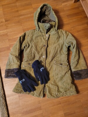 Mexx Wintermantel Gr.134/140 + Handschuhe Jack Wolfskin - Top Zustand