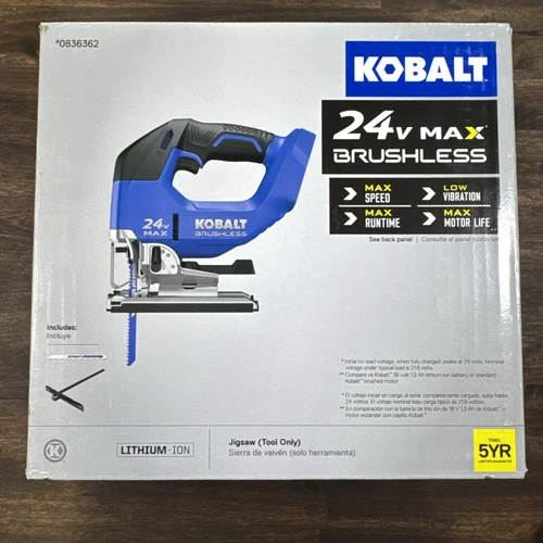 Kobalt Kjs334b 24-volt Max Variable Speed Brushless Cordless Jigsaw 0836362