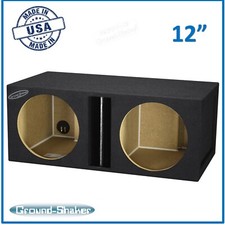 12" Dual Center Vented Ported Sub Box Subwoofer Enclosure Speaker Box Car Audio