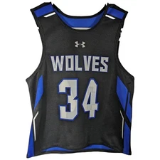 Wolves Reversible Basketball Jersey Kids Size Youth Medium Blue 34 Black
