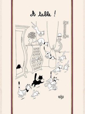 Torchons & Bouchons French Cat RETOUR DES COURSES DUBOUT Dish Tea Kitchen Towel