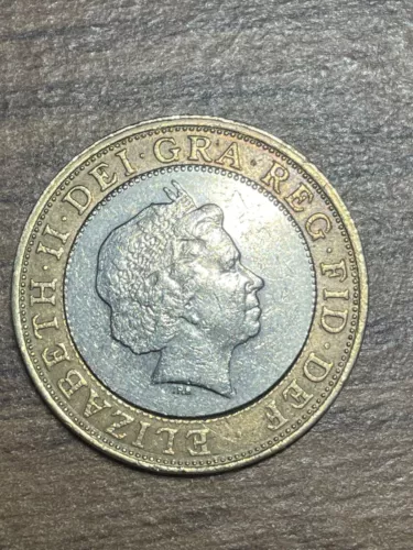 elizabeth II 1999 two pound minting error coin
