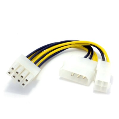 22,5cm 4 Pin ATX Molex & 4 Pin LP4 Buchse auf 8 Pin EPS Stecker Netzteil Kabel