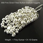 Silver 1 Oz 999 Solid Filled Bullion Granule Nuggets Recovery Scrap  31.10 grams