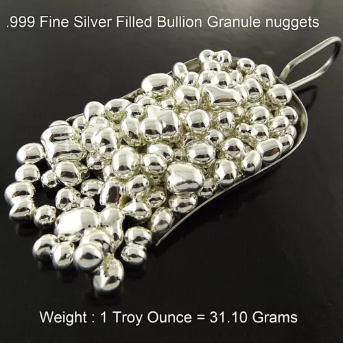 1 Troy Oz 999 Fine Silver Filled Bullion Granule Nuggets Recovery Scrap  31.10gr