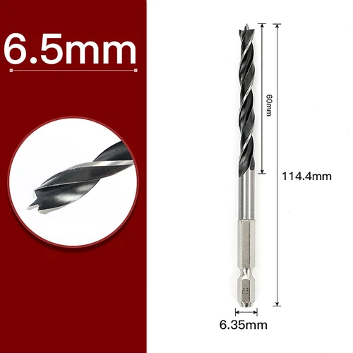 1mm-10mm HSS Holzbohrer Spiralbohrer Zentrierspitze Holz Sechskantschaft Bohrer - Bild 19 von 26