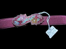 Vintage Enamel Buckle Ladies Elastic Belt