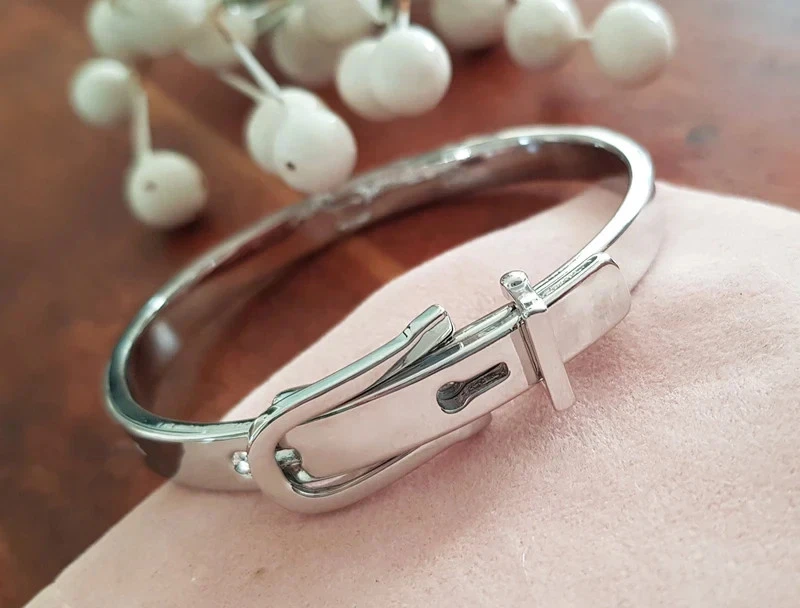 EDLES SCHNALLEN Armband 925 SILBER massiv Armkette GÜRTEL ARMREIF Armzange Ring - Bild 2 von 4