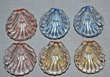 🌟Selière/Noix à Pieds en Verre de Cambridge Caprice en Forme de Coquille, ROSE~BLEU~JAUNE