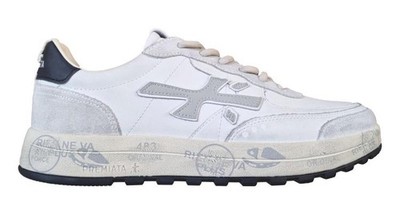 Premiata Herren-Sneaker aus Wildleder und Textil NOUS_7233 weiß und schwarz