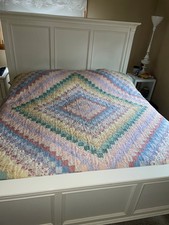 Vintage Trip Around the World Arch Quilt Patchwork 80 X 84 Floral Colorful