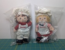 1999 Campbell's Soup Kids 8" Plush Boy  Girl Doll w Chefs outfits