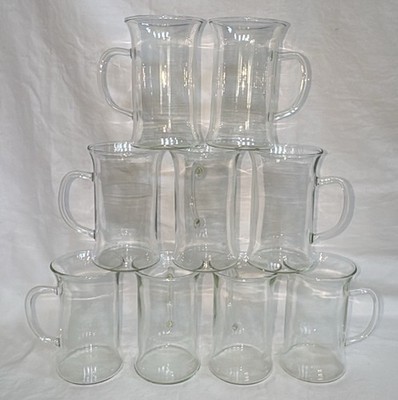Set of 9 Schott-Zwiesel Verran Collection Light Weight Glass Mugs Green Hue