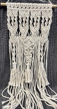 Macrame Wall Hanging Handmade Boho Wood Dowel Tapestry Woven Yarn Art Fringe