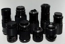 Lot of 9 Assorted Mount Zoom Camera Lenses