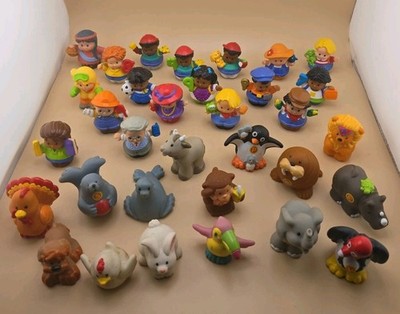 Huge Lot Of 33 Figures Fisher Price Little People & Animals Alphabet Noah Ark