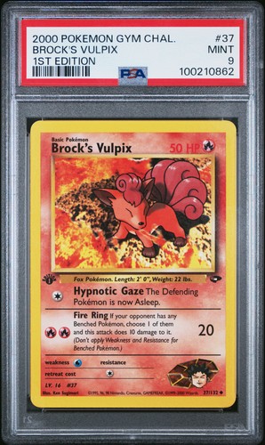 Brock's Vulpix (1st Edition) graded PSA 9 for sale on eBay