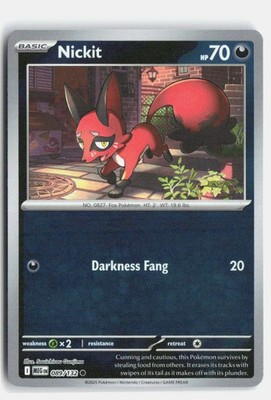 Nickit 089/132 Mega Evolution Common Pokemon Reverse Holo NM