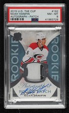 2015-16 Upper Deck The Cup Rookie 7/249 Noah Hanifin #192 PSA 8 Patch Auto 3za