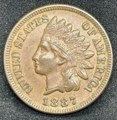 1887 Indian Head Cent, AU++ Condition! Nice!