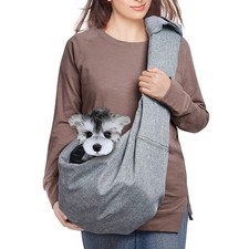 Dog Cat Sling Carrier Adjustable Padded Shoulder Strap with Mesh Pocket for O...