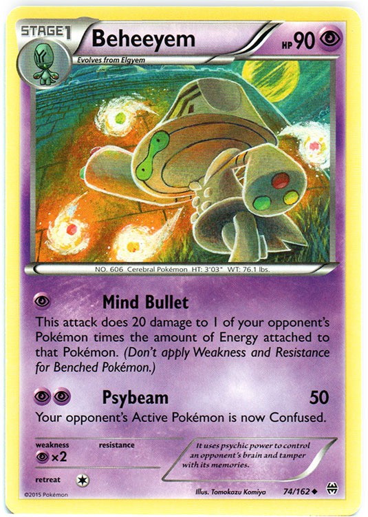 Beheeyem - 74/162 - Uncommon (Mp) BREAKThrough - Psychic Pokémon