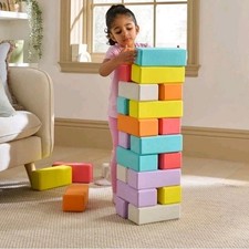 Play Factory Foam Blocks 24 Pack  Colourful Soft Building Bricks For Kids Fun