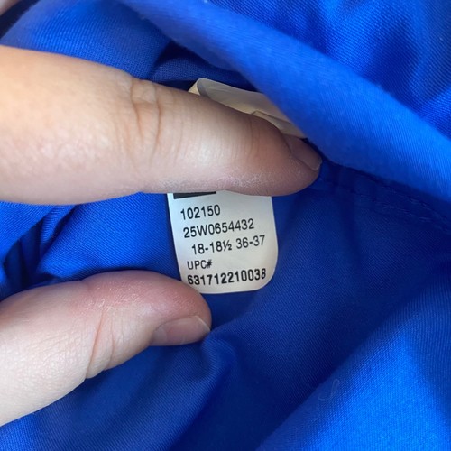 Chaps klassische Passform Twill faltenfreies Hemd blau Herren Größe 18-18,5 36-37 - Bild 5 von 6