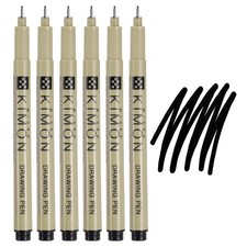 Fineliner Pens, 0.5mm Fine Points Drawing Pen for Sketching, Pack of 6