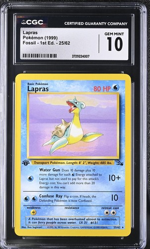 Lapras (1st Edition) graded CGC 10 for sale on eBay