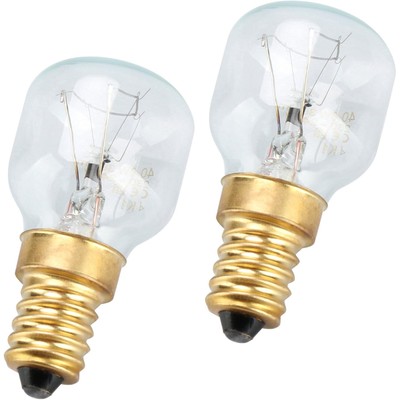 2Stück E14 40 Watt Backofen-Lampe bis 300°C Leuchtmittel für Backöfen Mikrowelle
