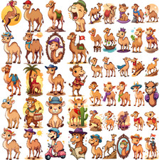 54pcs Temporary Tattoo Cartoon Camel Illustrations Cartoon Camels For Children